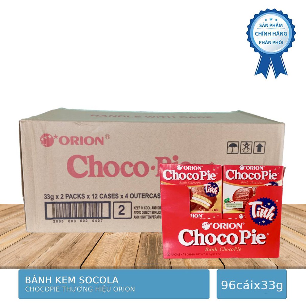 Thùng 96 Bánh Choco Pie Dark Thương Hiệu Orion 33g/Cái