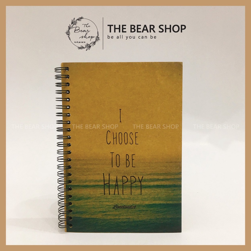 Sổ tay ghi chép handmade vintage - khổ A5 bìa bồi ivory giấy kraft - The Bear Shop