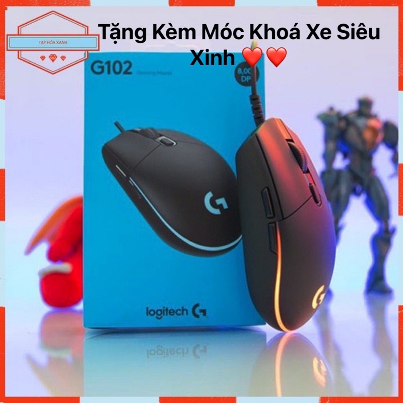 Chuột Máy Vi Tính Laptop Gaming Có Dây MOUSE LOGITECH USB G102 Đèn Led Chuyên Game