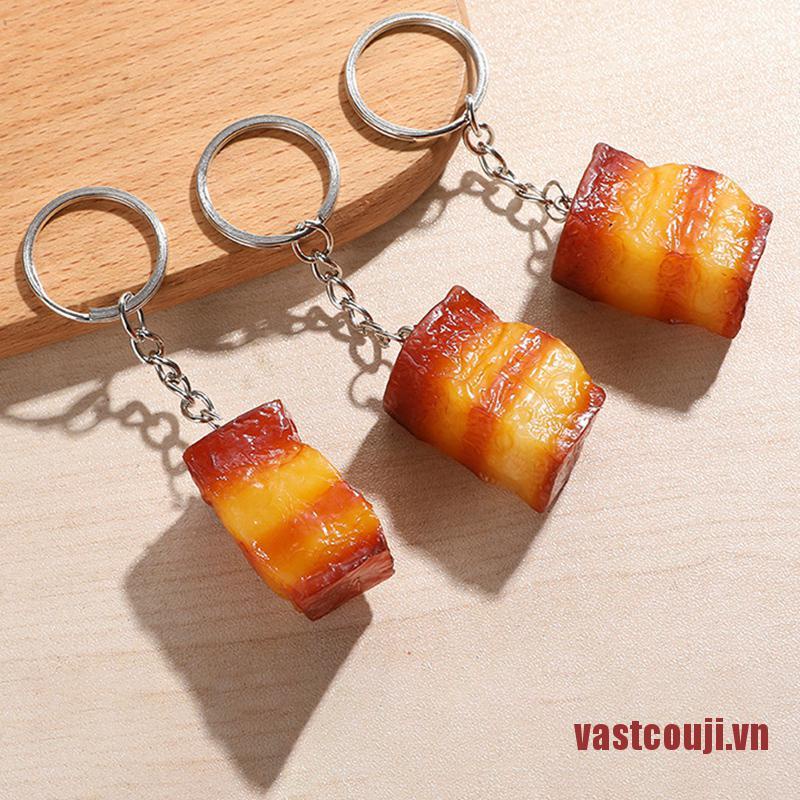Vastcouji Móc Khóa Kim Loại PVC Hình Thức Ăn Vui Nhộn Sáng Tạo