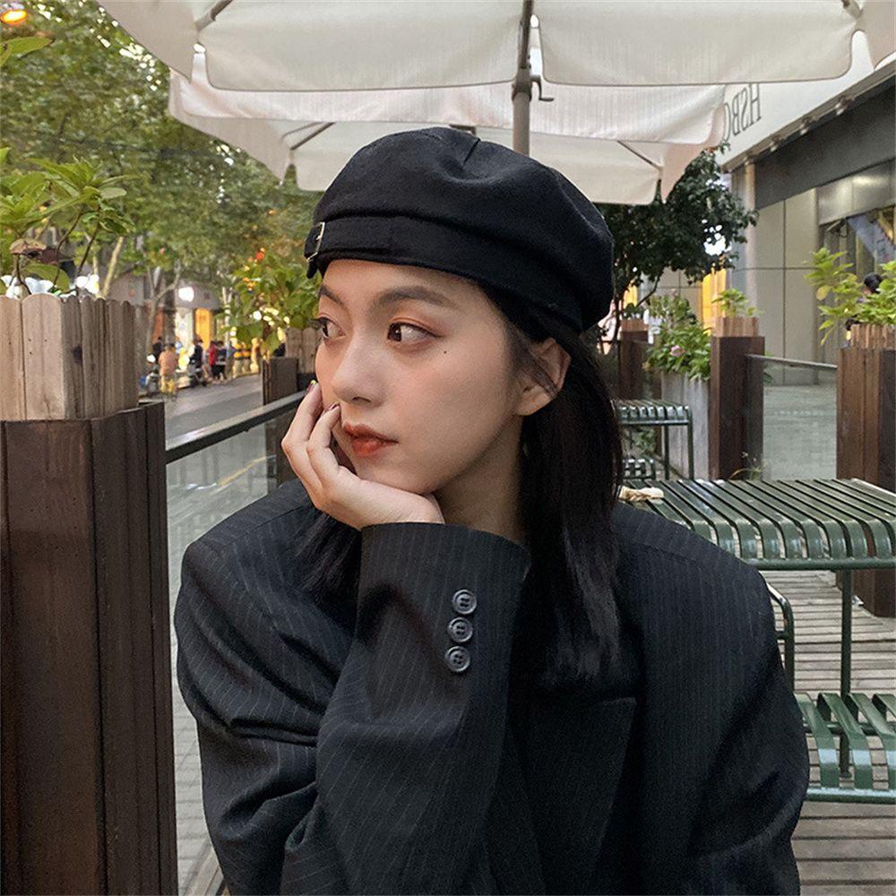 MELODG Mũ Beret Màu Sắc Kẹo Ngọt Có Thể Điều Chỉnh Kích Cỡ Thời Trang Thu Đông Cho Nữ