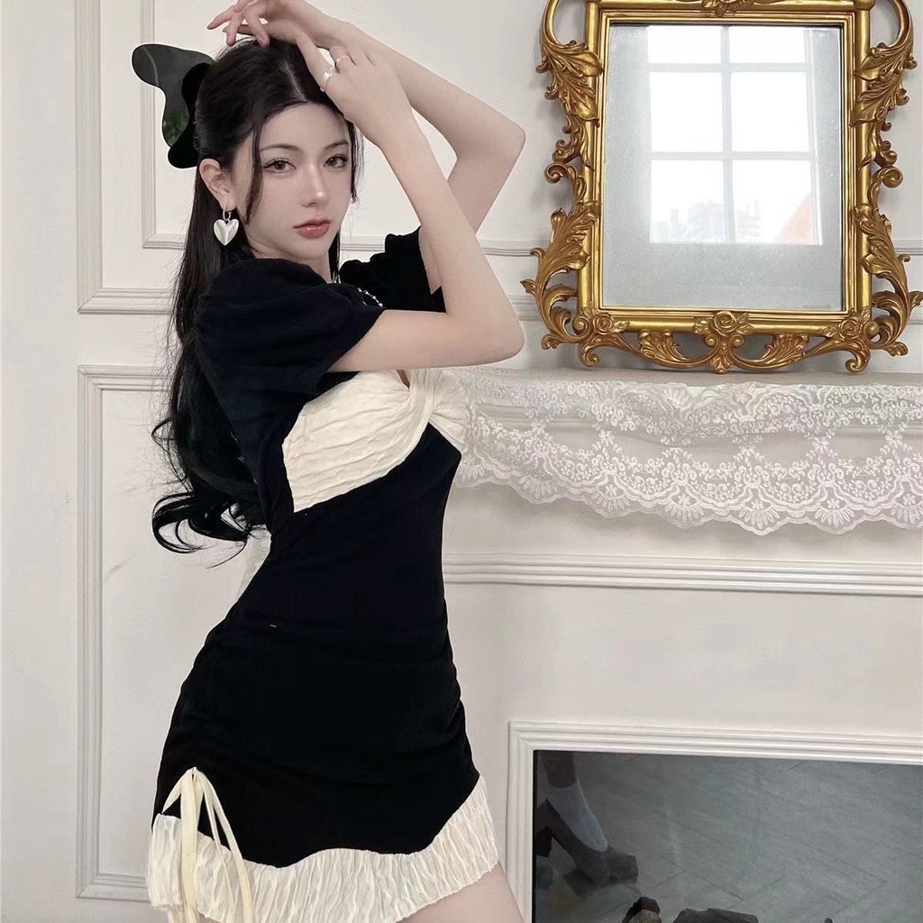 Đầm PERTY dáng ngắn phong cách Hàn Quốc thời trang mùa hè quyến rũ dành cho nữ