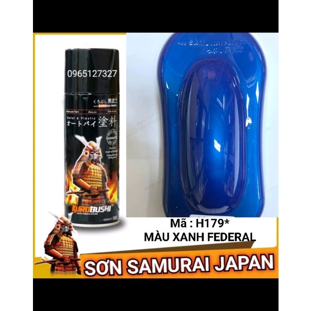 Sơn xịt Samurai Japan Màu Xanh Federal. Mã H139*