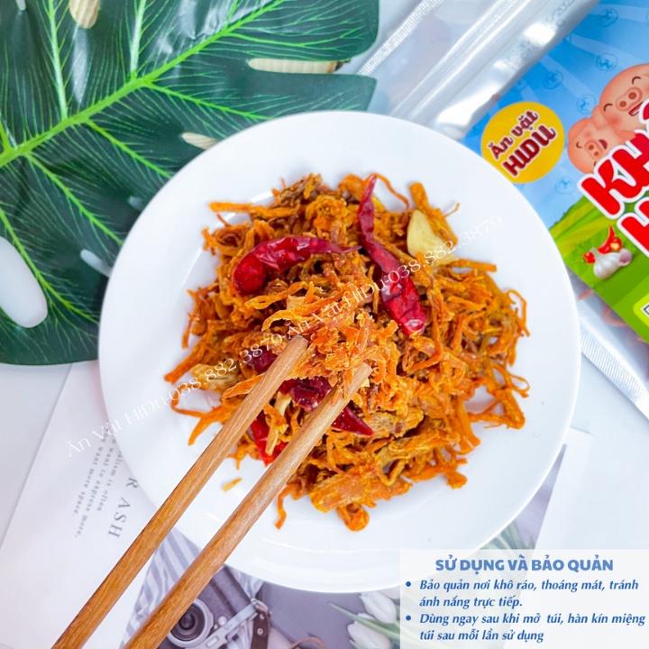 Khô heo cháy tỏi HiDu 100gr cay vừa đậm vị