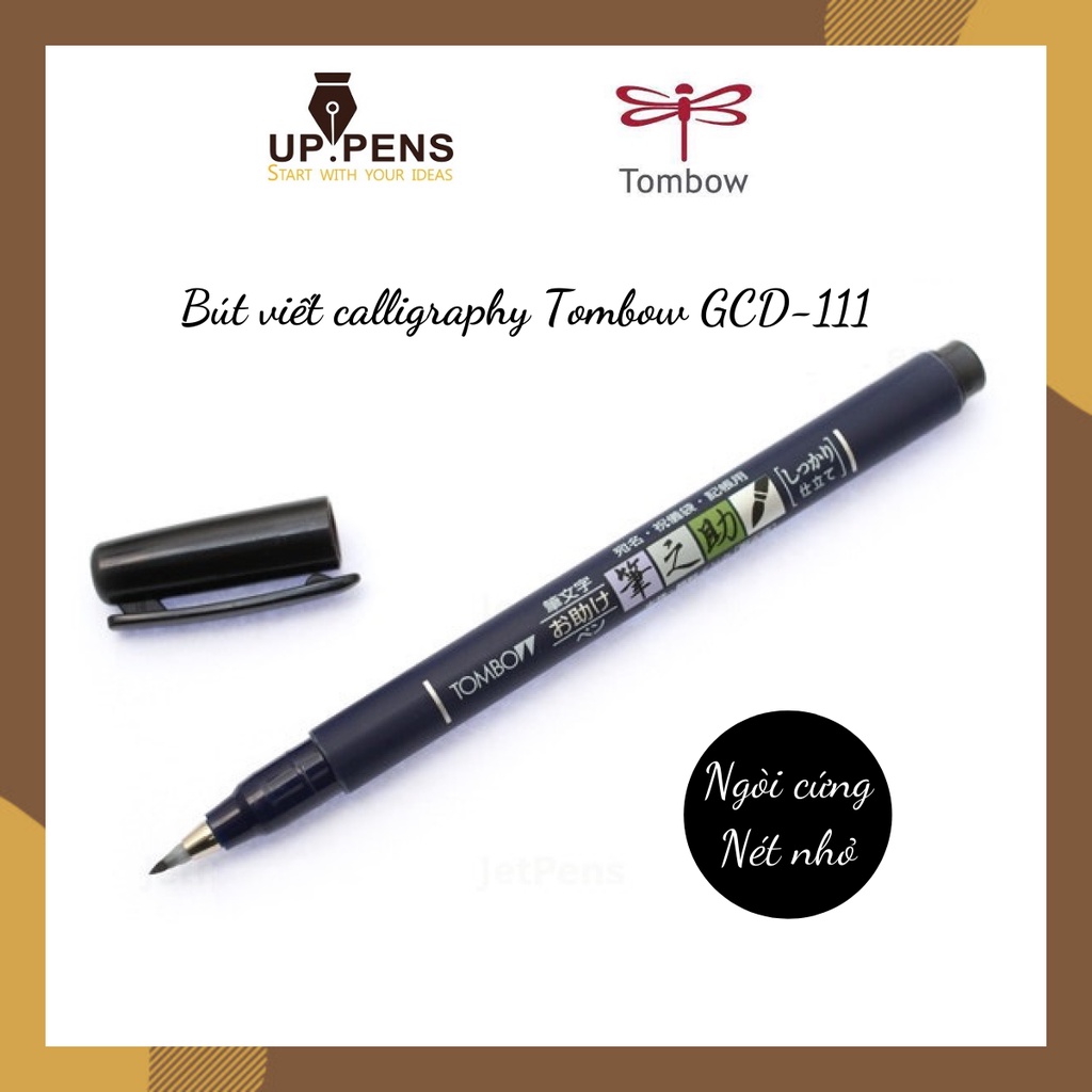 Bút lông đầu cọ viết calligraphy Tombow Fudenosuke GCD-111 – Màu đen (Black)