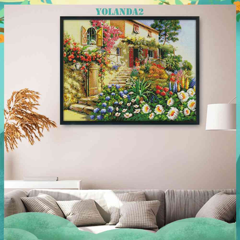 Bộ Dụng Cụ Thêu Tranh Chữ Thập 14CT DIY Hình Phong Cảnh