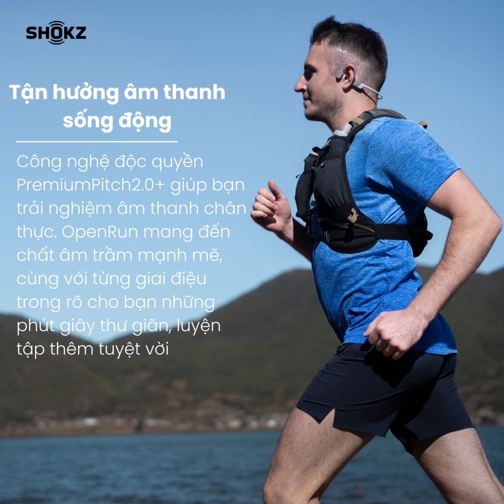 Tai Nghe Bluetooth Thể Thao Truyền Âm Thanh Qua Xương SHOKZ OPENRUN S803 Màu Xám - Bảo Hành 2 Năm