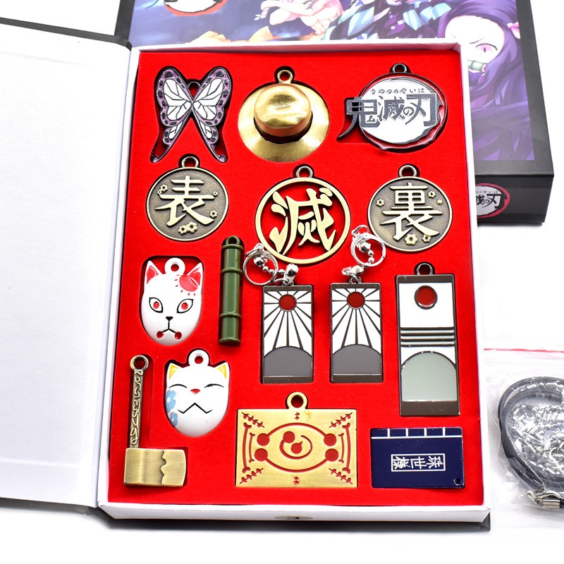 Set 14 Món Gồm 14 Món Trang Trí Vòng cổ / Móc Khóa / Bông Tai / Móc Khóa Hình Demon Slayer Bằng Kim Loại