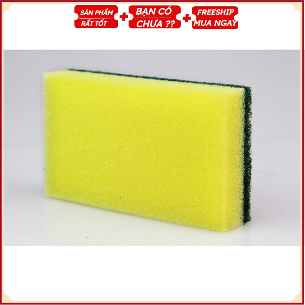 Miếng Rửa Bát Đĩa Chén Kiêm Cọ Xoong Nồi 2 In 1 (Nhiều Màu)