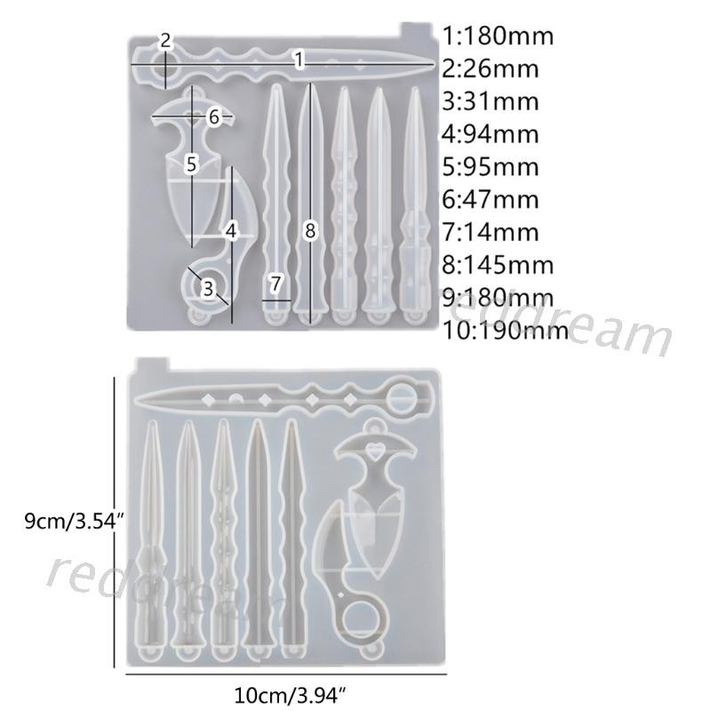 Khuôn Silicone Tự Vệ Làm Mặt Dây Chuyền Hình Thanh Kiếm