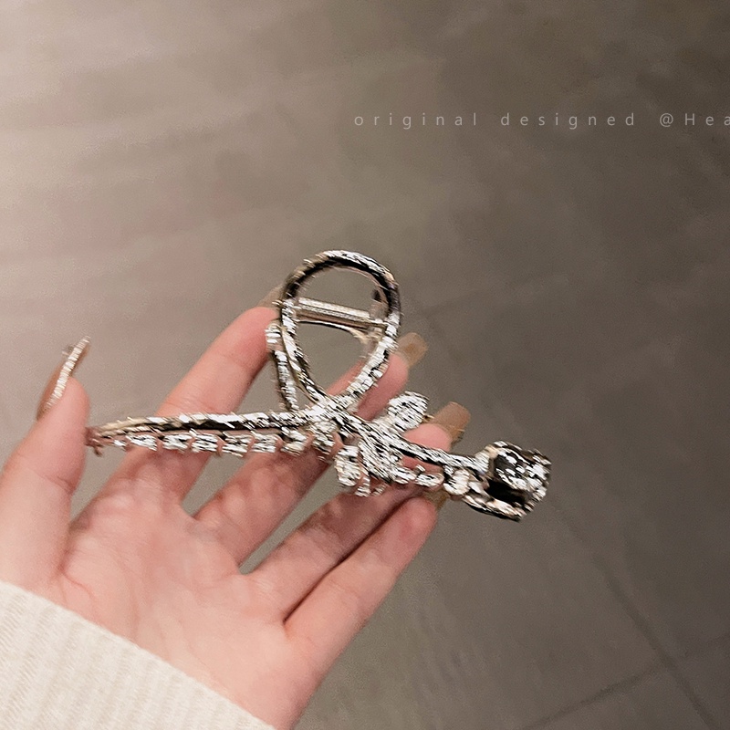 Kẹp Tóc Hình Hoa Hồng Màu Bạc Phong Cách Harajuku Thời Trang Cho Nữ