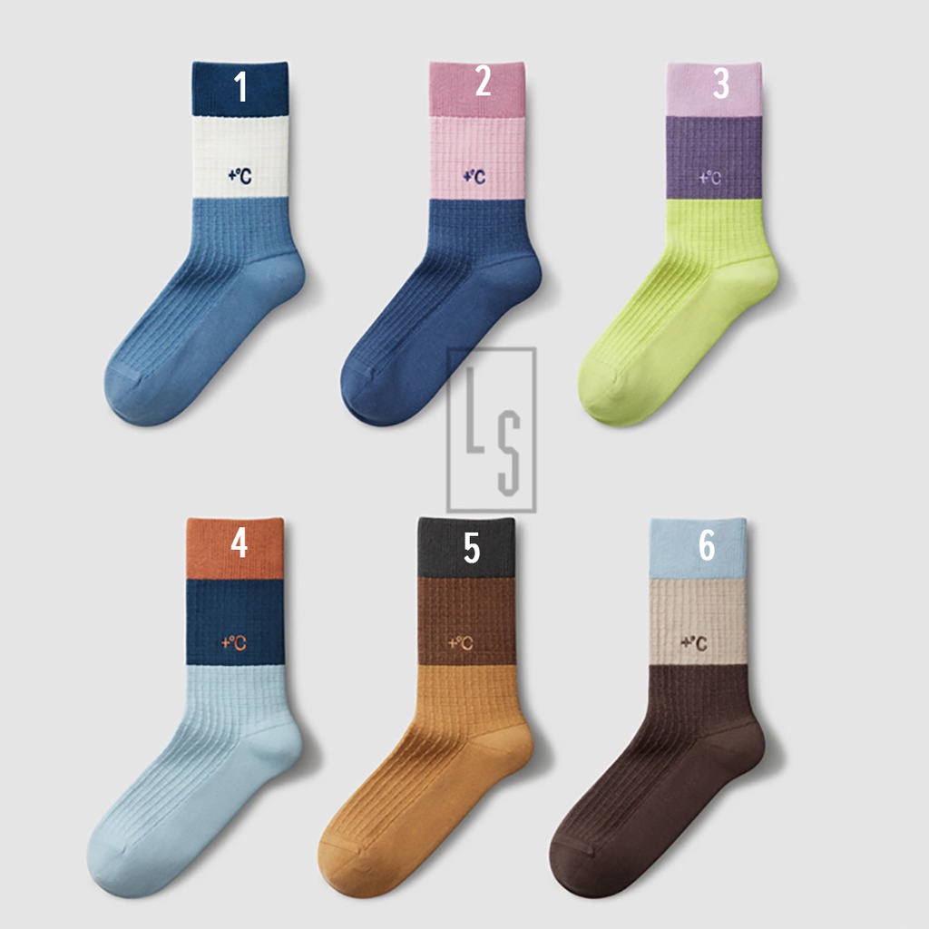 Vớ Gân +độ C Cao Cổ 6 Màu - Tất Gân Phối Màu Streetwear