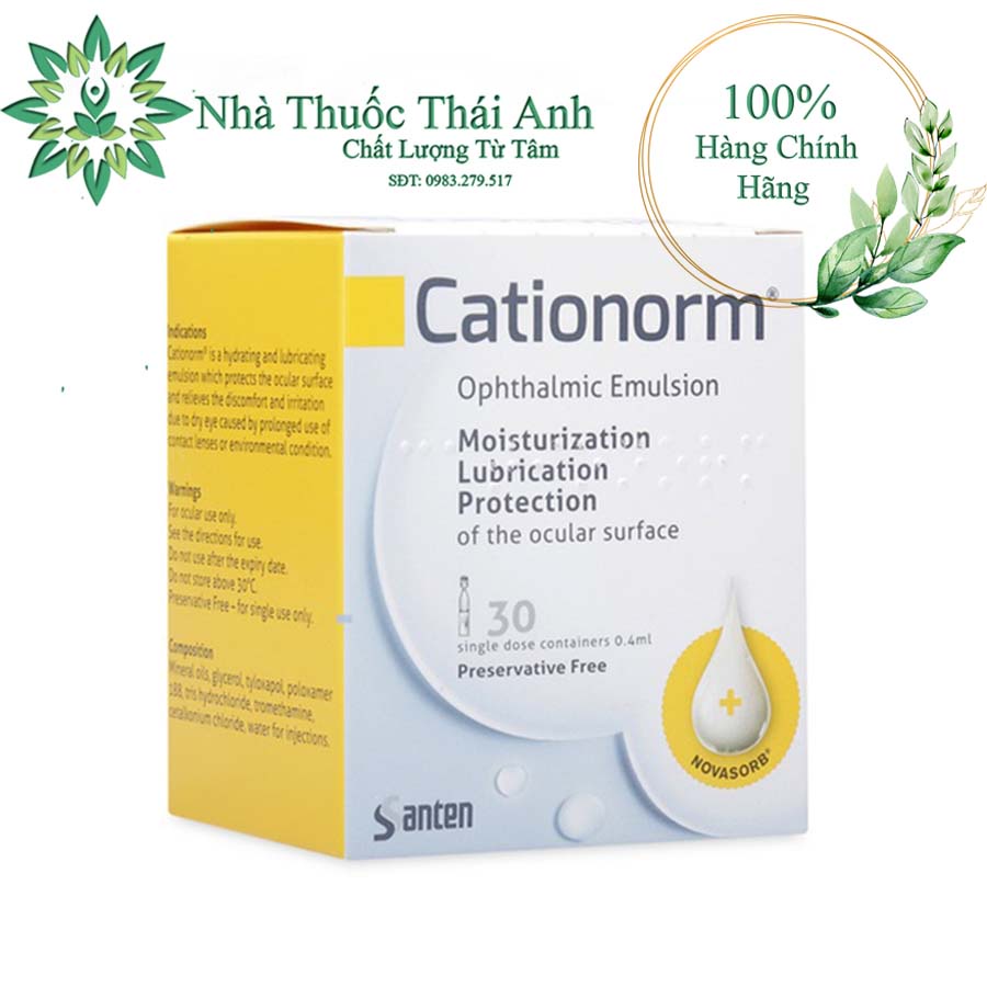 Cationorm Nước Mắt Nhân Tạo Hộp 30 Tép