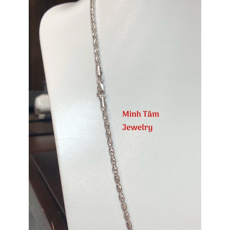 Dây chuyền bạc nam dây bi,Dây chuyền bi bạc nam xi bạch kim cao cấp-Minh Tâm Jewelry