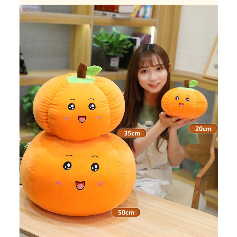 Gối Nhồi Bông Mềm Mại Hình Quả Bí Ngô Halloween Vui Nhộn