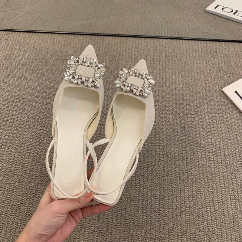 Giày cao gót phối đá vuông ❤️oder 2-4t