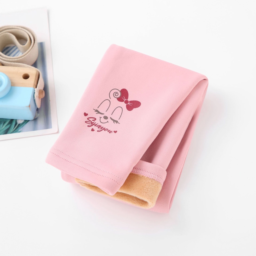 Quần legging bé gái nỉ lót lông size đại hình thỏ giữ ấm cho trẻ JIMADO SA588