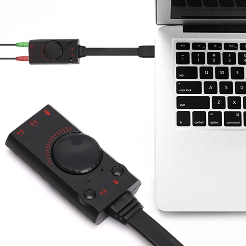 Thẻ Âm Thanh Ngoài USB Giắc Cắm 3.5mm Kèm Mic Dành Cho PC Laptop Windows OS L