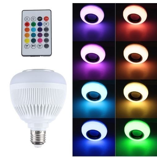 Bóng Đèn Led Disco Rgbw 6w Kết Nối Bluetooth Kèm Điều Khiển Từ Xa 2 Trong 1