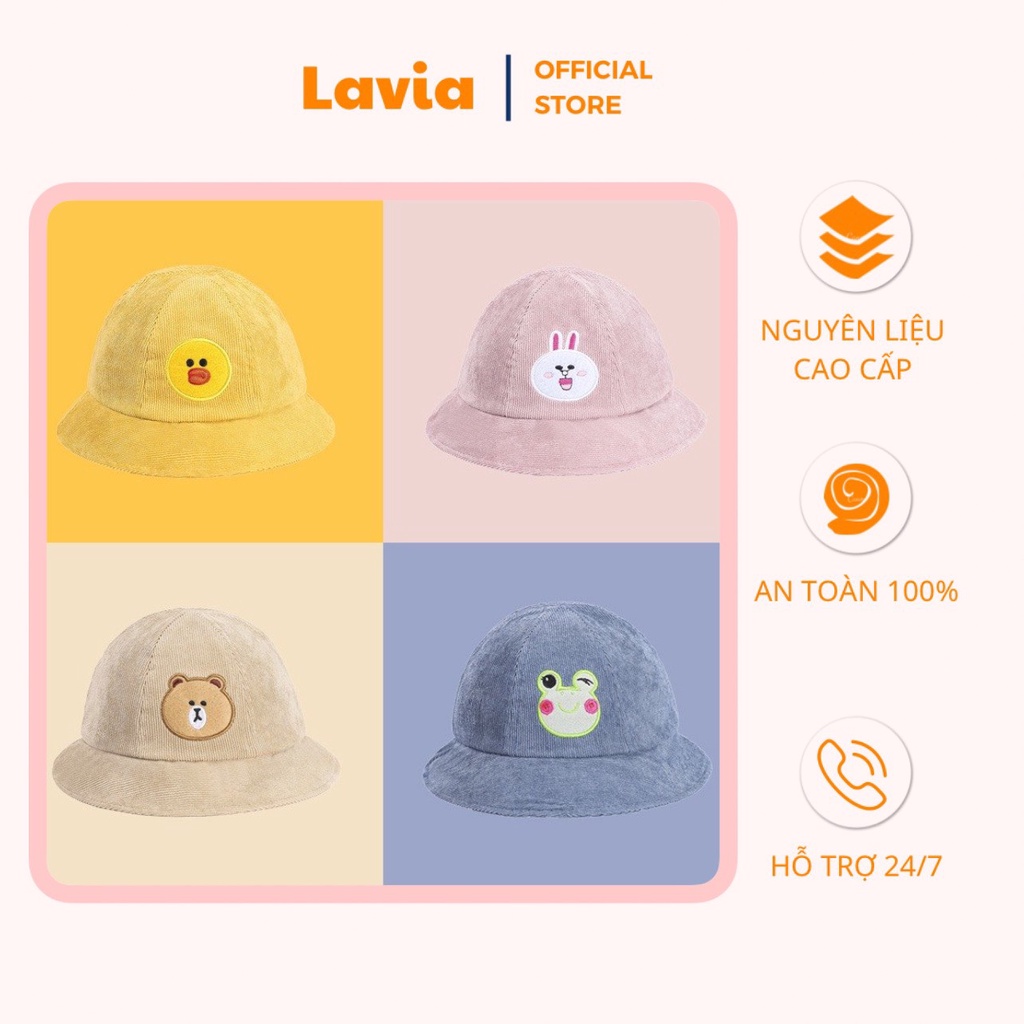 Mũ cho bé gái bé trai Lavia size từ 1 đến 7 tuổi, nón bé gái họa tiết dễ thương đáng yêu