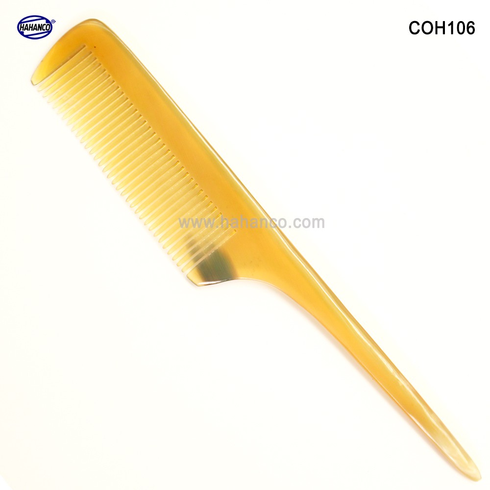 Lược sừng xuất Nhật - COH106 (Size: M - 19cm) Lược đuôi chuột - Horn Comb of HAHANCO - Chăm sóc tóc