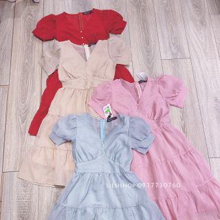 Váy tơ xước cúc ngọc