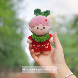 Yếm len + cài lá cho doll 10cm,15cm,20cm
