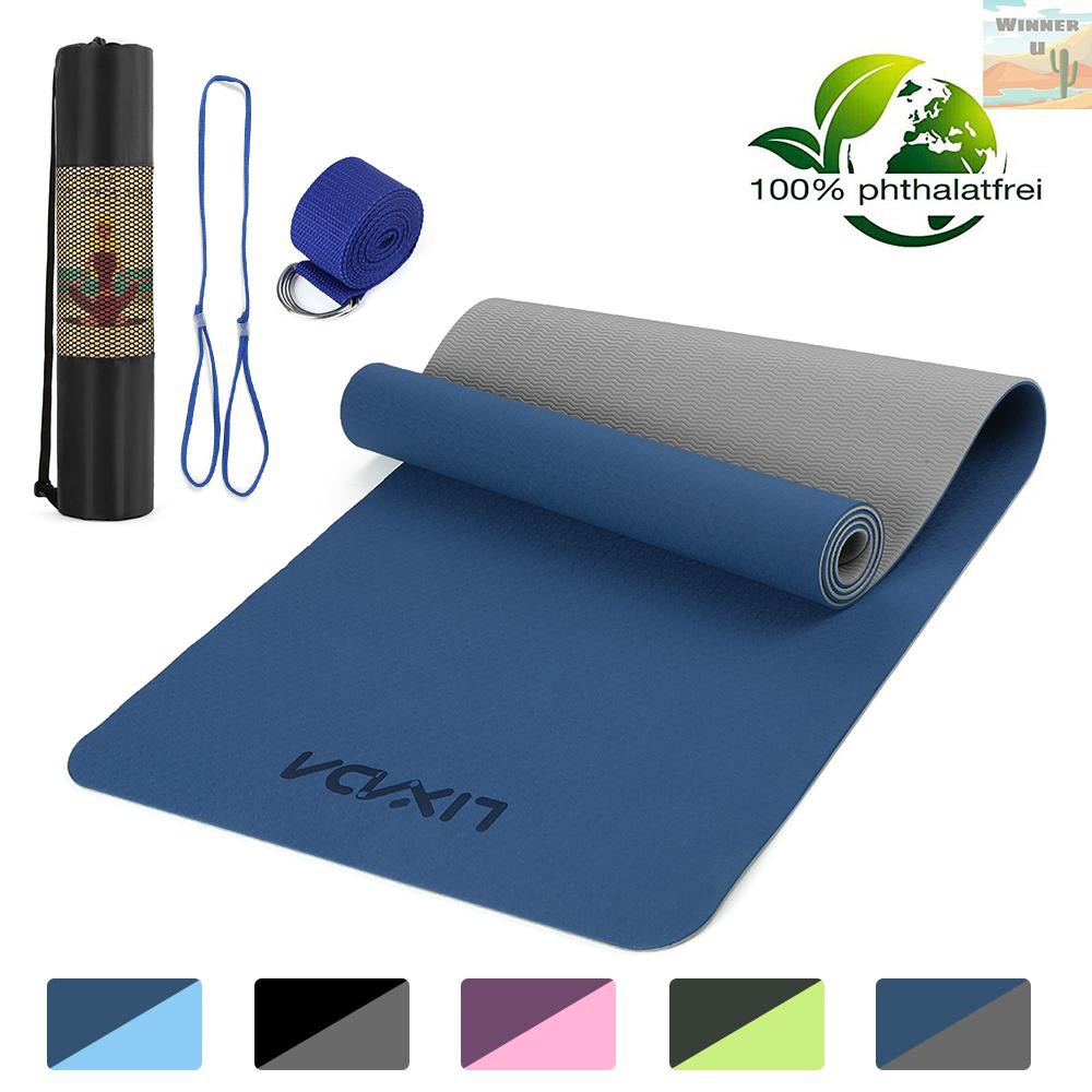 🏆WinnerYou 72x24IN Non-slip Yoga Mat TPE Eco Friendly Fitness Pilates Gymnastics Mat Gift Carrying Strap and Storage Bag