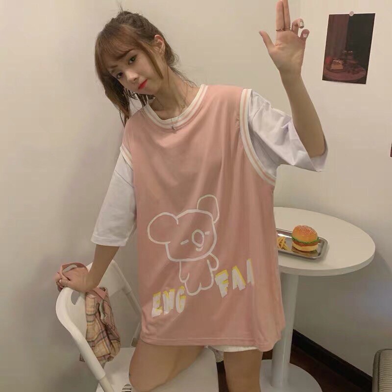 áo thun big size thể thao cặp hình gấu size 70-80kg