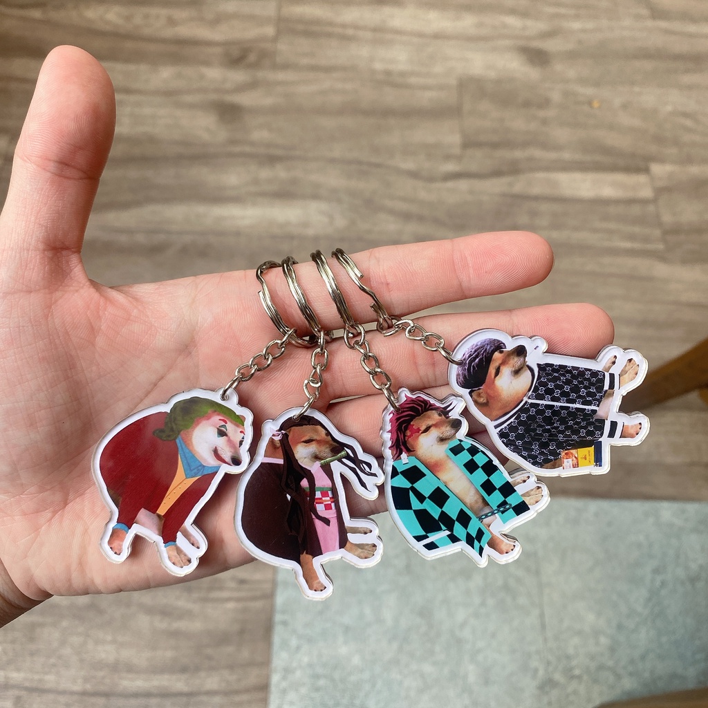 Móc khoá Cheems Shiba meme hình Khá bảnh, Kimetsu hài hước