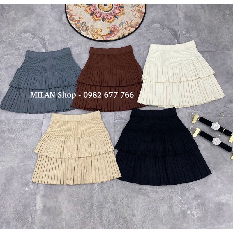 Chân váy len xếp ly ngắn đến gối 2 kiểu hot | BigBuy360 - bigbuy360.vn