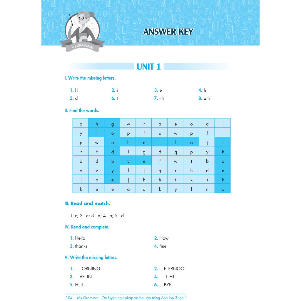 Sách Ms Grammar Ôn luyện Ngữ pháp và Bài tập tiếng Anh lớp 3 tập 1 MEGATH9503