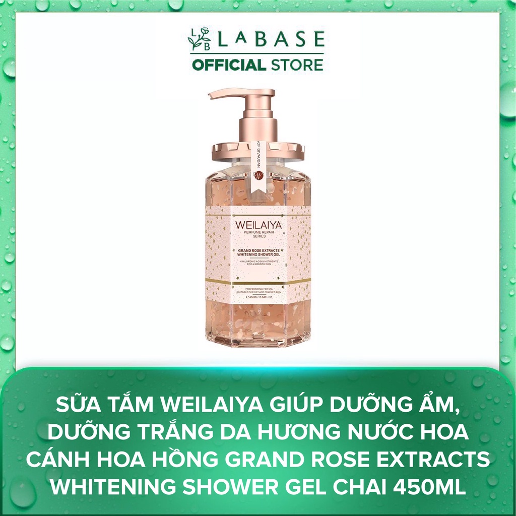 Sữa tắm Weilaiya giúp dưỡng ẩm, dưỡng trắng da hương nước hoa cánh hoa hồng Grand Rose Extracts Whitening Shower Gel Cha