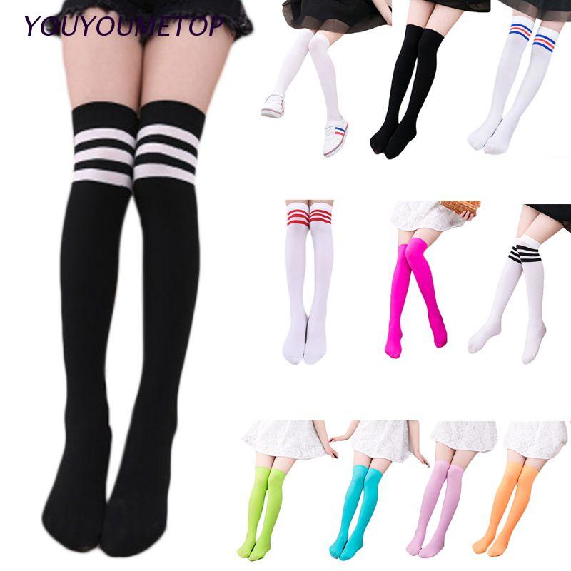 Vớ dài qua gối màu sắc kẹo ngọt thời trang mùa thu cho bé gái