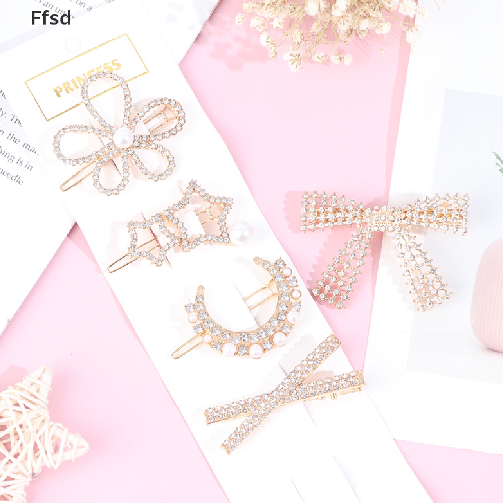 Set 5 Kẹp Tóc Đính Đá Thời Trang Cho Nữ