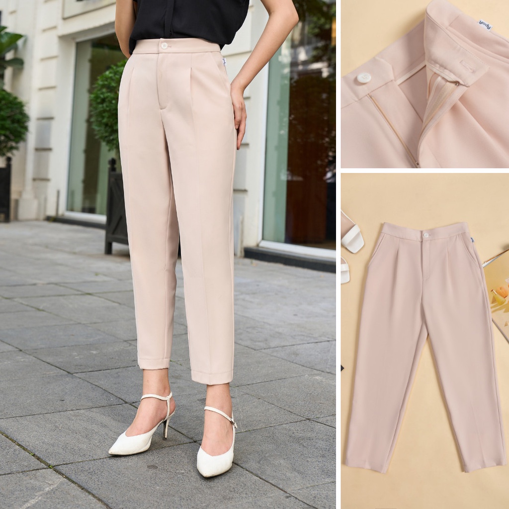 Quần Baggy Nữ Lưng Cao Ống Đứng Dáng Công Sở Chất Tuýt Si Không Nhăn QAN5162