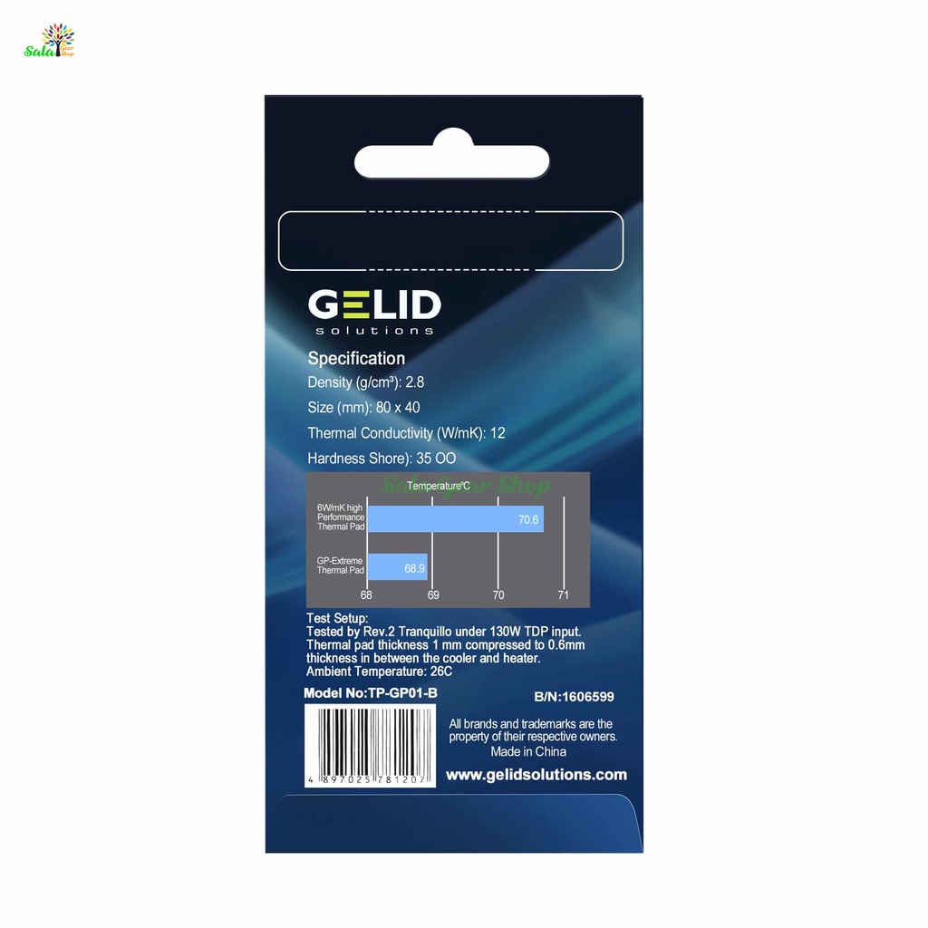 Miếng dán tản nhiệt Gelid GP-EXTREME Thermal Pad 80*40*1.5mm
