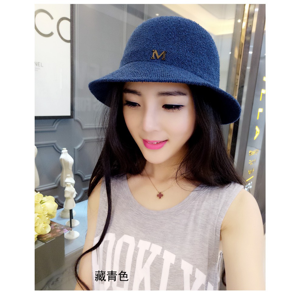 Mũ cói Hàn quốc xinh xắnn chữ M - nc148