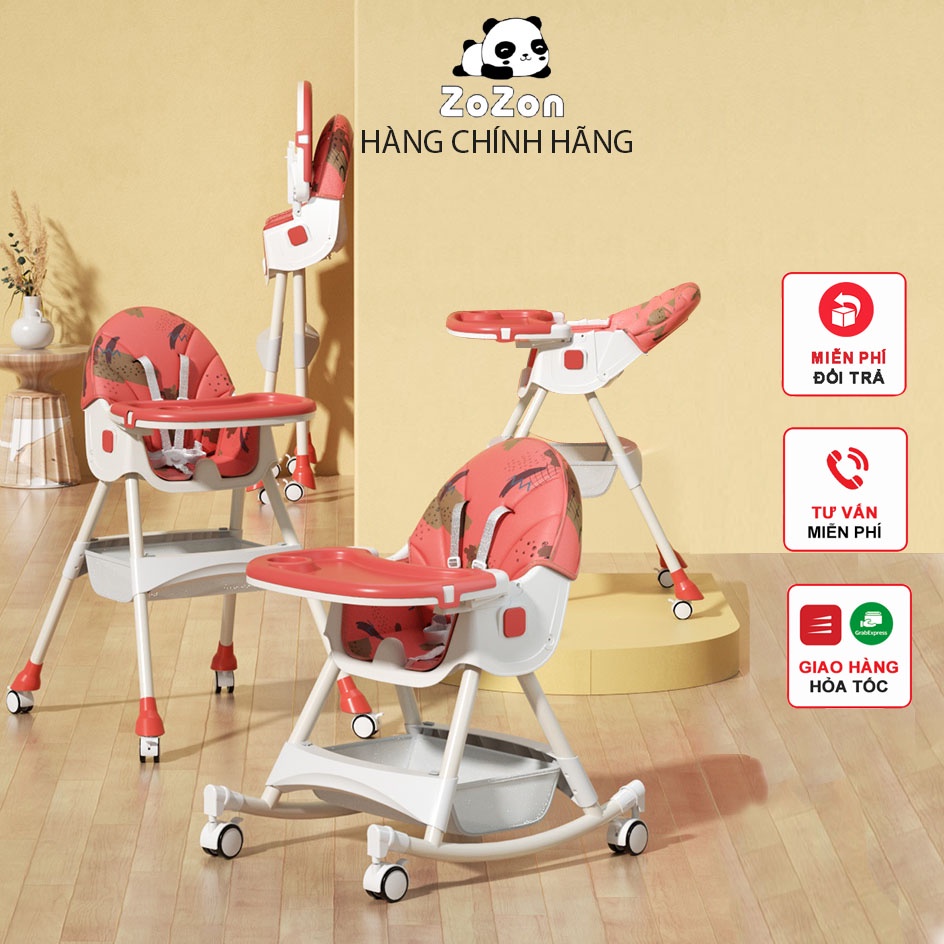 Ghế Ăn Dặm Cho Bé Có Bánh Xe Gấp Gọn Điều Chỉnh Độ Cao,ngả Lưng 3 Mức Độ,kết Hợp Ghế Bập Bênh Cho Trẻ Từ 6 Tháng- 4 Tuổi