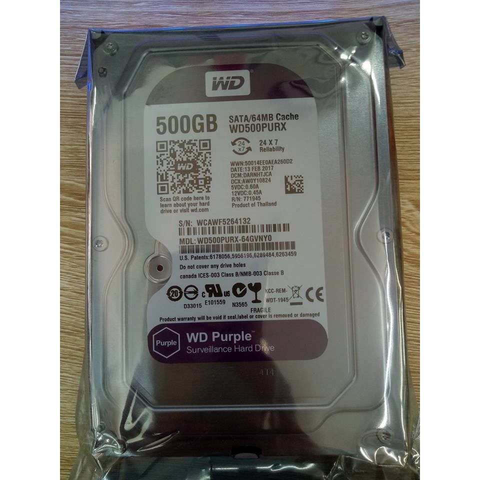 Ổ cứng HDD 500GB Tím, dạng ổ cứng chuyên dụng cho Camera | BigBuy360 - bigbuy360.vn