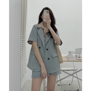 S5910 Set blazer mix short Audrey