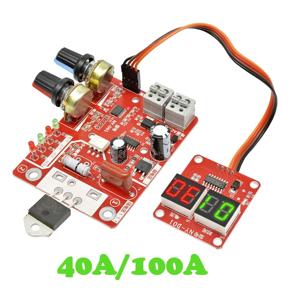 Bảng mạch điều khiển dòng điện DIYMORE NY-D01 100A/40A có màn hình kỹ thuật số hiển thị thời gian cho máy hàn điểm