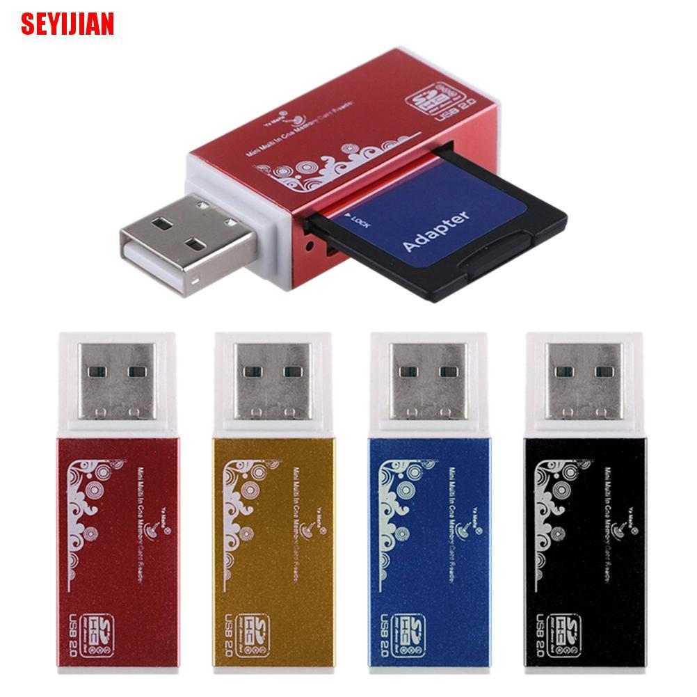 (SEY) For Micro Sd Sdhc Tf M2 Mmc Ms Pro Duo All In 1 Usb 2.0 Multi Memory Card Reader