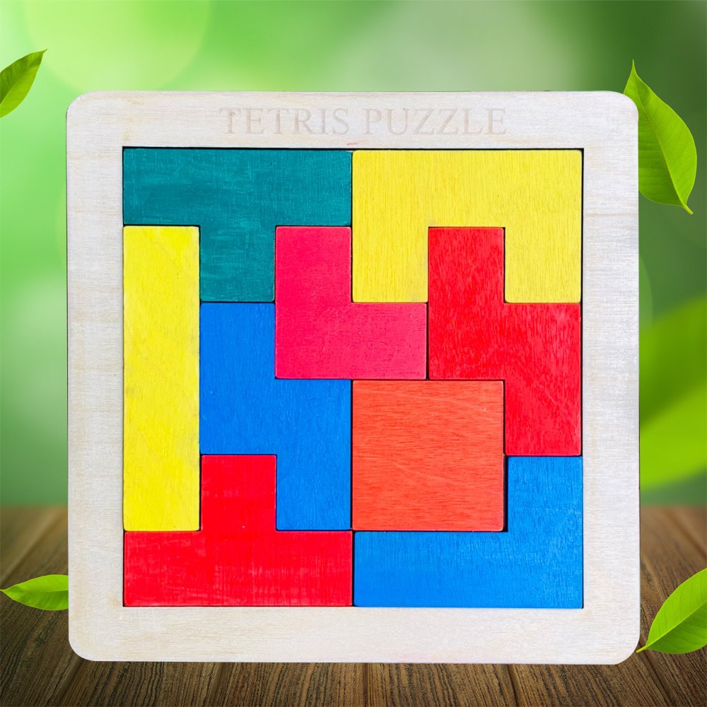 Đồ Chơi Gỗ Trò Chơi Xếp Gạch Tetris Montessori Phiên Bản Màu Sắc Cho Bé Rèn Luyện Sự Khéo Léo Và Tư Duy Logic