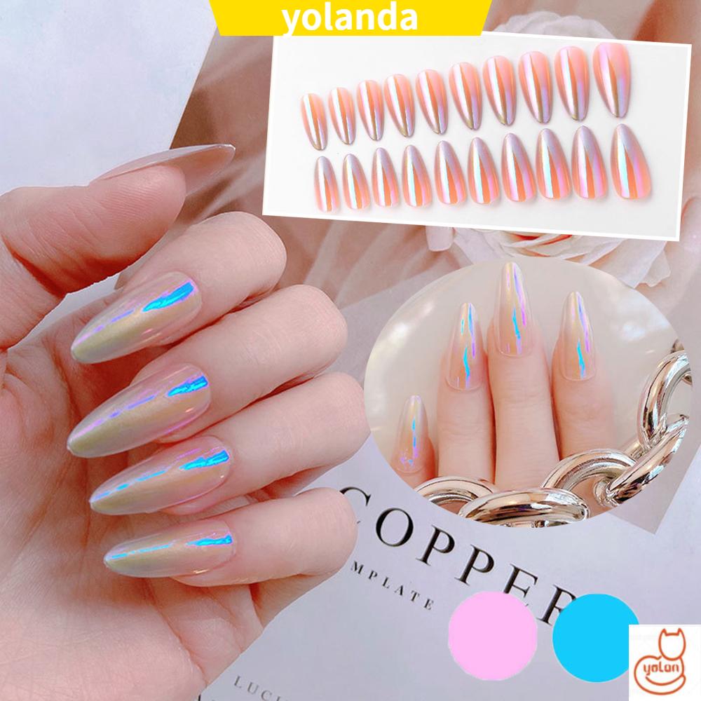 [Hàng mới về] Set 24 móng tay giả tráng gương thời trang