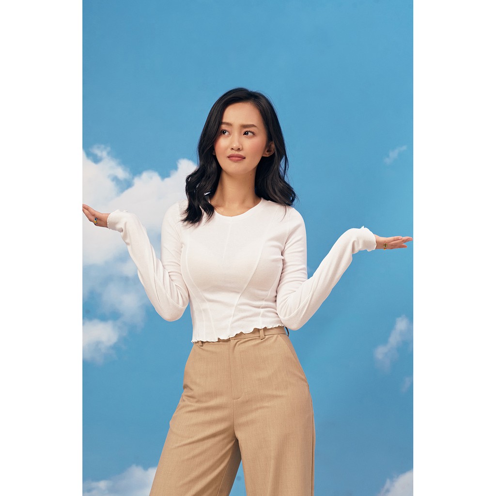 DOTTIE - Áo thun kiểu bất đối xứng nữ T0252