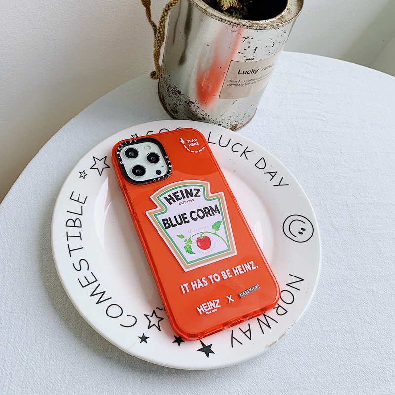 Ốp điện thoại TPU dẻo họa tiết hoạt hình Heinz Ketchup Tomato thích hợp cho iPhone 7 8 Plus X XS XR 11 12 Pro Max SE