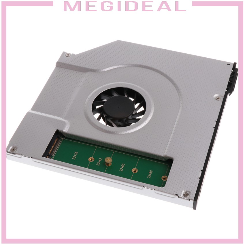 Laptop Internal M.2 NGFF SSD to 9.5mm SATA Optical Caddy CPU Cooler Fan