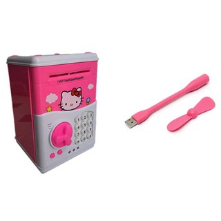 Két sắt Mini thông minh giúp bé học cách tiết kiệm tiền+Tặng quạt 2 cánh usb