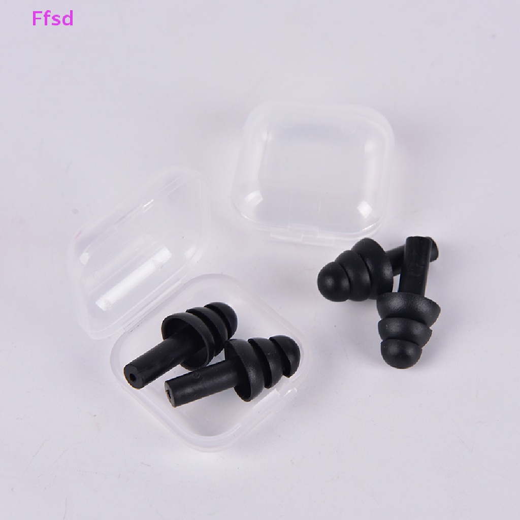 {Ffsd} Set 2 Cặp Nút Bịt Tai Bằng Silicon Mềm Bảo Vệ Tai Chống Ồn Kèm Hộp Đựng